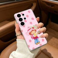 S-Strawberry-S- Shortcake Clear Phone Case for Samsung S25, S24, S21, S22, S23, S30, Ultra, S20, Plus, FE, Lite Samsung S25