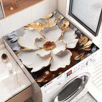 Retro Drum Washing Machine Top Pad Dust Cover Refrigerator Microwave Anti Slip Pad Household Bedside Table Dust Pad 60*60CM