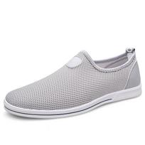 Fashion Summer Men's Breathable Mesh Shoes Lightweight Outdoor Driving Shoes Soft Sole Daily Men's Low Top Casual Shoes Free Delivery 38 pilka spalva