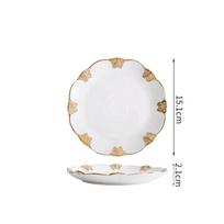 Butterfly Gold Edged Plate Ceramic Tableware Steak Plate Fruit Plate Dessert Cake Dish Pasta Dish Artistic Conception Tableware