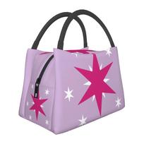 Cute Logo Star Lunch Bag Pony Lovers Insulated Lunch Bag Food Container Bento Tote Bag for Women Girl School Work Picnic 28x17x16CM smėlis