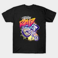 Men Black Print T-shirt Totally Rad Bmx No-Cut Transfer Paper Print Cotton Tshirt 2XL juoda