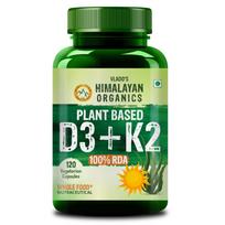 Vlado Himalajų ekologiškas augalinės kilmės vitaminas D3 K2 papildas 600 TV Kaulų ir imuninės sistemos palaikymui Kapsulės 120 vnt.