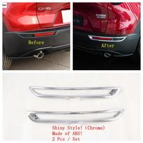 Car Front Rear Bumper Fog Lights Lamps Eyelid Eyebrow Strip Sequin Cover Trim For Mazda CX-30  - 2025 ABS Chrome Accessories Shiny Style-A