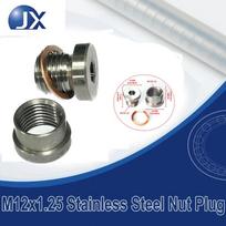 M12x1 25 Hex Socket Exhaust Pipe Nut Plug Stainless Steel with Gasket Automotive Parts Step Nut Plug sidabras