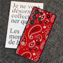 Red Bandana Paisley Case For Samsung Galaxy S25 S26 Ultra S21 S22 S23 S24 Ultra S10 S20 Plus S25 FE Back Cover Galaxy S25 Plus