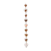 Metal Garden Hanging Decoration Outdoor Ironwork Yard Ornament Vertical Heart Chain Sculpture for Patio Porch Balcony