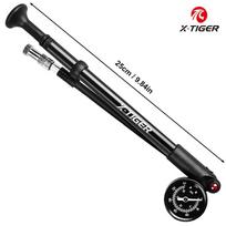 X-TIGER 25cm Bicycle Pump Universal Air Nozzle 300PSI Bike Manual Air Pump with Gauge for Fork & Rear Suspension Shock Absorber 25 CM