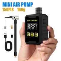 150 PSI Mini Portable Bicycle Automatic Air Pump Portable Pocket Electric Inflator Tire Pressure Display Tire Inflator FV AV B1-H