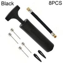 8Pcs Portable Ball Pump Set Flexible Pants Volleyball Football Basketball With Needle Hand Air Pump Durable Balloon Ball Inflato juoda
