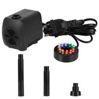 15 W with 12 LED Light Water Pump Waterproof Ultra-quiet Adjustable EU Plug Garden Aquarium Fountain 1 set