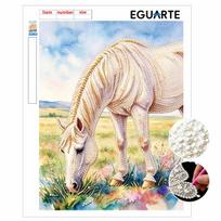 Shiny Pearl Elegant White Horse DIY Painting Creative Bead Art Craft Household Wall Decoration Nice Present For Art Hobbyists Home Decor 30x40
