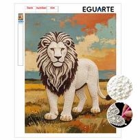 DIY Pearl Art Painting Majestic Lion Handmade Craft Modern Wall Decor Leisure Relax Activity Nice Gift for Novice Art Practitioners Home 30x40