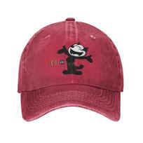 Felix the Cat Arms Wide Open Washed Baseball Cap  Trendy Sun Trucker Hat Summer Women Unisex Outdoor Sports Baseball Caps One Size