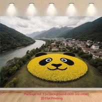 2D Printed Aerial View Panda Flower Photography Backdrop 47.2x31.5inch/120*80cm