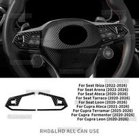 For Seat Ibiza/Arona 22-26,Tarraco/Leon/Cupra Formentor 20-26/Cupra Terramar 25-26 Dry Carbon Fiber Trim Steering Wheel Button