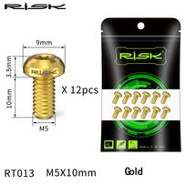 RISK Titanium MTB Road Bike Disc Brake Rotor Bolts M5*10mm T25 Torx Rotor Screws 12pcs/Lot  Bicycle Accessories auksas