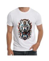 AI Painting Wolf Face T-Shirt for Men Apparel Clothing novelty 2XL