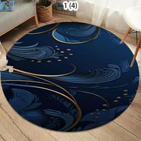 Mid Century Boho Round Rug Stylish Contemporary Abstract Round Rug Unique Large Modern Minimalist Home Decor Washable  Area Rug Diameter 80cm