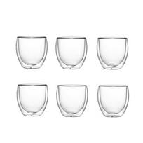80/150/250/350/450ml 6 vnt. Dvigubos sienelės izoliuoti stikliniai espreso puodeliai, izoliuotas termosinio stiklo kavos puodelis arbatai/sultims/pienui, latte 80ml