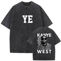 Vyriški marškinėliai Mados reperis Kanye West YE Turas Retro skalauti marškinėliai Unisex Hip Hop Gotikinė mada gryna medvilnė Streetwear 2XL