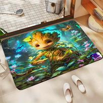 Marvel Groot Soft  Design Doormat, Flannel Absorbent Quick- Durable High-Elasticity Entrance Mat for Living Room Bedroom Hallw 40x60cm