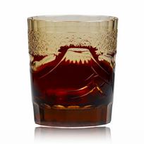 Japanese Edo Kiriko Fuji Mountain Hand Cut To Clear  Whiskey Glass Blue Green Black Red 9oz With Gift Box Free Shipping 201-300ml raudona