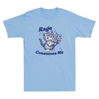 Rage Consumes Me Cute Kitty Cat With Flower Meme Humor Saying Gift Men's T-Shirt 2XL