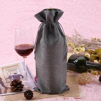 12pcs Grey Wine Drawstring Bag Drawstring Closure Burlap Wine Bag Wine Bottle Gift Bag  Holiday pilka