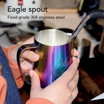 Milk Frother Pitcher 380ml Food Grade Stainless Steel Eagle Spout Multifunction Milk Frother Cup for Milk Cream
