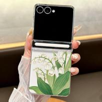 Magnetic Tulip Flowers Pattern Phone Case For Samsung Galaxy Z Flip7 FE Flip6 Flip5 Flip7 Shockproof Clear Hard PC Folding Cover Galaxy Z Flip5