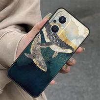 Cartoon Whale Case For OPPO Reno 14 10 11 12 13 Pro 11F 12F 13F 14F 7 8 Lite OPPO Find X9 X8 X5 Pro Cover OPPO Reno13