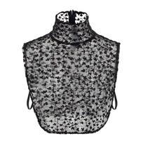 Women's Lace Elegant Turtleneck Insert Women's Removable Half Shirt Blouse False Collar One Size juoda