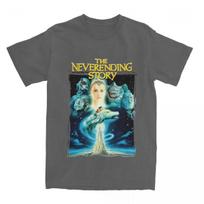 The Neverending Story Merch T-Shirts Men Women Classic Film Falkor Humorous 100% Cotton Summer Tops S tamsiai pilka spalva