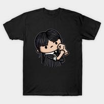 Men Black Print T-shirt Girl Power-Wednesday No-Cut Transfer Paper Print Cotton Tshirt M juoda