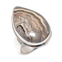 Natural Laguna Lace Agate Gemstone 925 Sterling Silver Jewelry Ring Size 9 ETC-12632