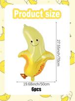 6pcs fruit theme banana aluminum film balloon helium balloon suitable for children's theme summer party birthday decoration Other