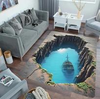 3D Illusion Rug, Easy Clean Carpet Non-Slip Visual Effect Floor Mat for Living Room Decor Entrance Bedroom Living Room 40x60cm
