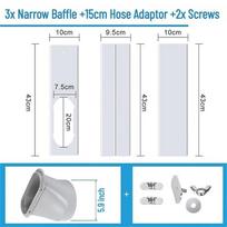 Portable Air Conditioner Window Vent Kit for 5.1in 5.9in Adjustable Window Seal Sliding Vertical/Horizontal Window Kit A