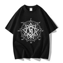 American Street Heavy Metal Slipknot Band Peripheral Pattern Printing Short Sleeve High Quality T-Shirt S įvairiaspalvis