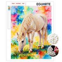 DIY Pearl Art Painting Majestic Horse Handmade Craft Modern Wall Decor Leisure Relax Activity Nice Gift for Novice Art Practitioners Home 30x40