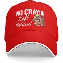 No Crayon Left Behind Bulldog Baseball Cap Adult Polyester Casual Sun Protection Hat Adjustable