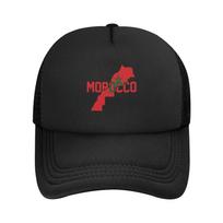 Morocco Seal Sticker  Flag  Trucker Hats Unisex Women  Dad Hat Sun Hat Sun Hats Adjustable Polyester Mesh Baseball Cap Summer One Size