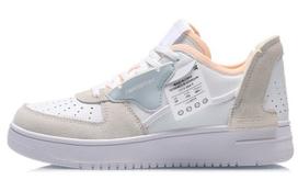 Li Ning CF De Sequencing Comfortable Slip Resistant Abrasion Resistant Low top Skateboard Shoes White Gray Pink AGCQ394-3 35