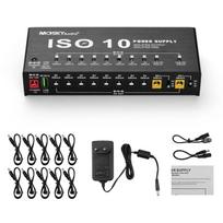MOSKY ISO-10 Guitar Effect Pedal Power Supply 10 Isolated DC Outputs/ 5V USB Output for 9V 12V 18V Protection Guitar Accessories EU