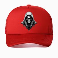 Grim Reaper Death Skull Print Baseball Cap Summer Fashion Outdoor Adjustable Breathable Mesh Trucker Hat Adjustable