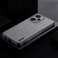 Poco F5 Case for Xiaomi Poco F5 Cover Luxury Leather Wood Grain Shockproof Back Cover for Poco F5 F 5 PocoF5 Bumper Case Poco F5 pilka spalva