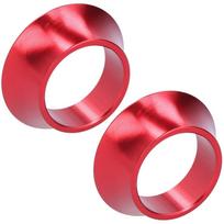 2 Pcs 15mm Bike Taper Washer CNC Aluminium Alloy Bicycle Front Fork Spacer Tapered Bike Headset Taper Washer Bike Maintenance raudona