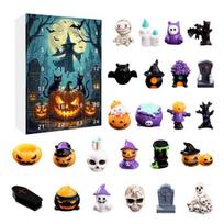 Halloween Countdown 24 Days Advent Calendar Mini Statues Multi-purpose Holiday Countdown Small Creepy Resin Figurines Set D