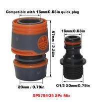 2PCS Garden Hose Quick Connector Set 1/2  & 3/4  Water Pipe Fitting Adapter for Garden Irrigation, Car Wash & Outdoor Watering